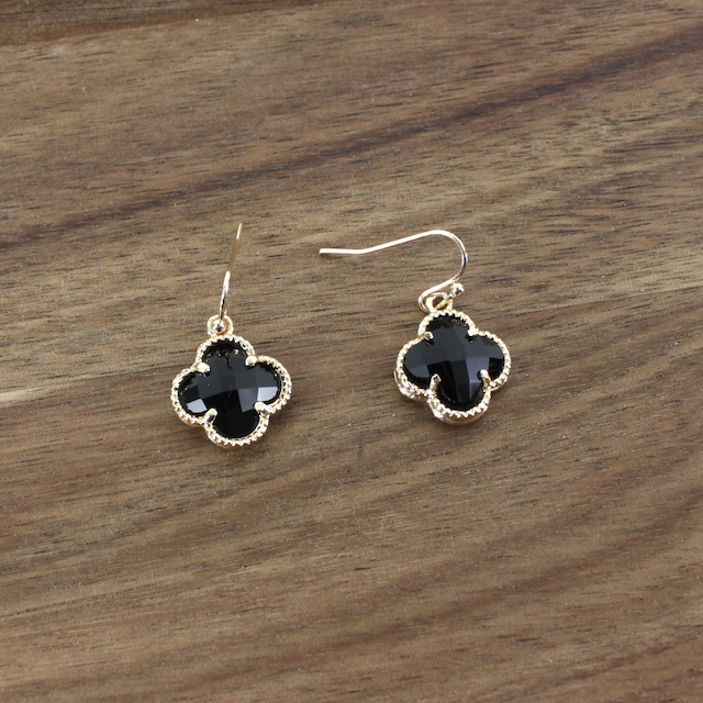 Pretty Persuasions -  Lucky Clover Earrings: Black