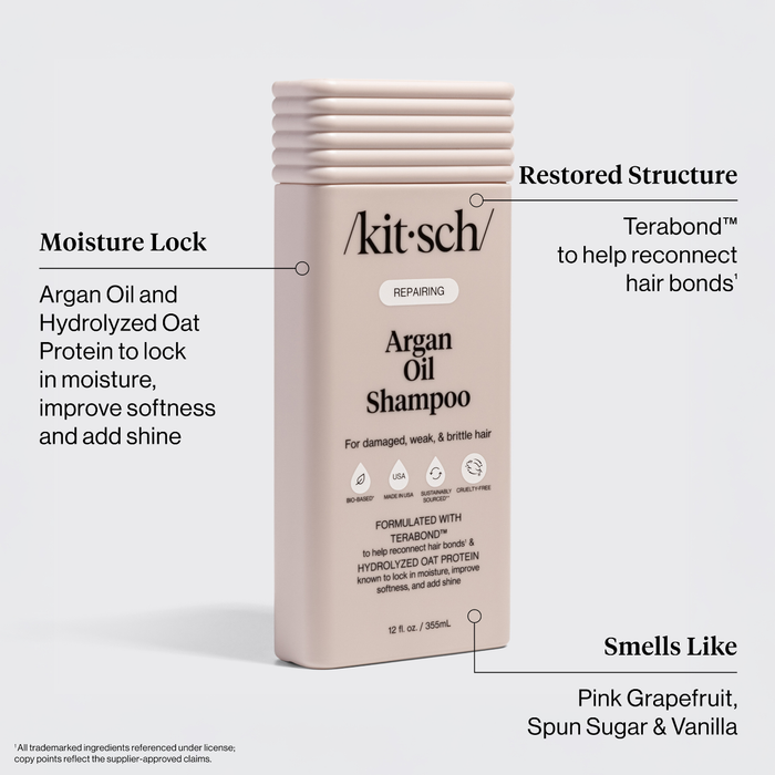 Kitsch Repairing Argan Oil Shampoo | Damage Repair, Frizz Control & Silky Shine