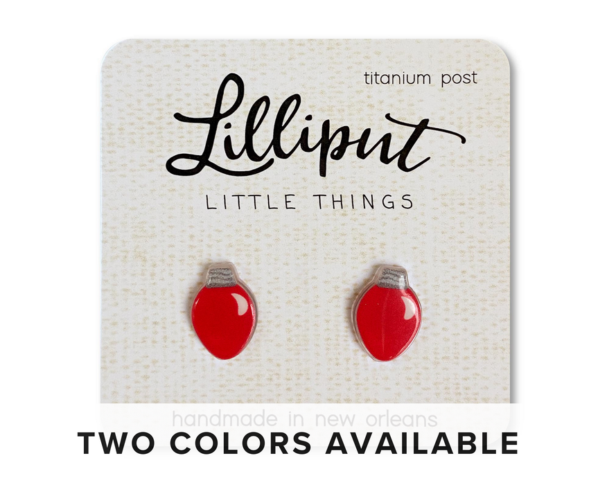Lilliput Little Things - Christmas Bulb Earrings: Red