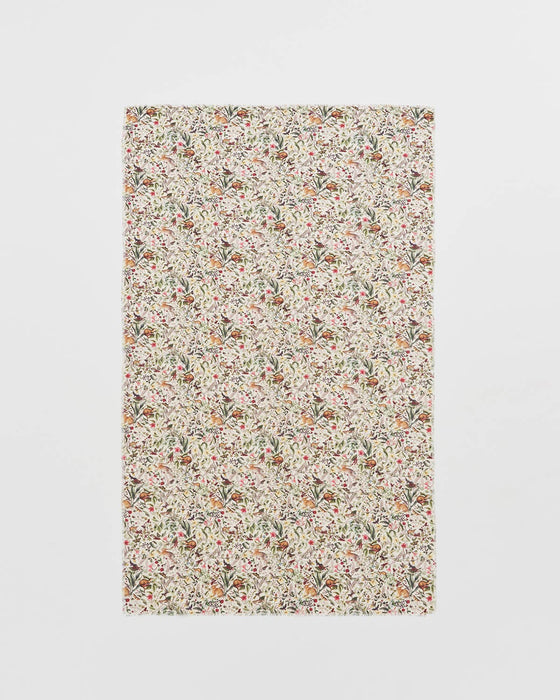 Luxury Cream Floral Scarf – Lightweight Long Garden Print Wrap with Fringe | Elegant UK-Inspired Fashion Accessory