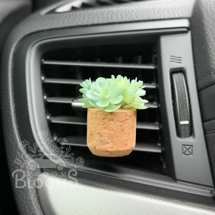 Vroom Blooms - Aqua Succulent Vent Clip Car Air Freshener Diffuser Reusable: Wild Honeysuckle