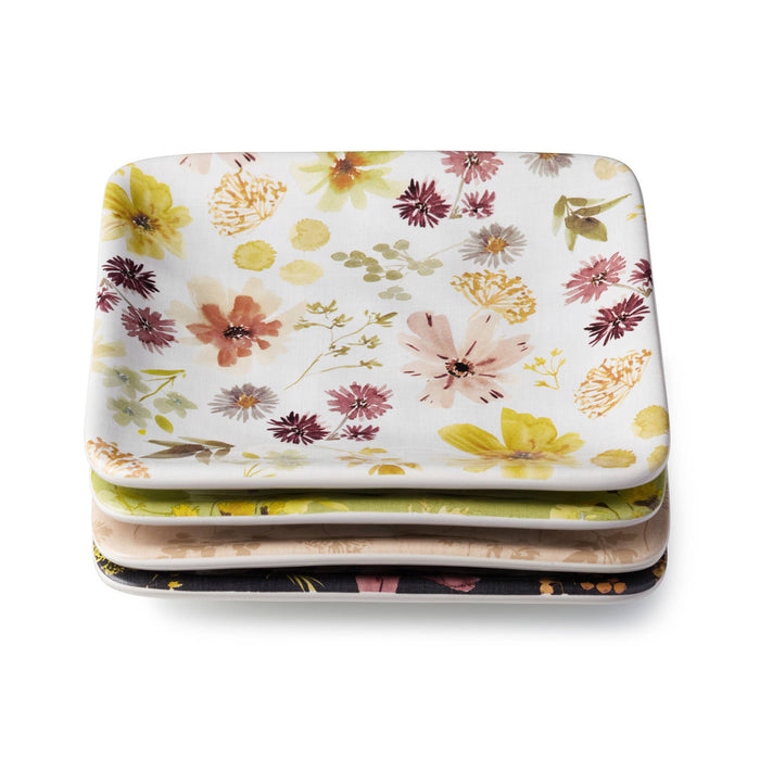 Wildflower Ceramic Appetizer Plate – 6” Floral Canapé Plate (Sold Individually)