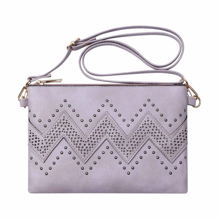 Shine Mark Accessories - Lavender-ZicZac laser cut crossbody cellphone bag-Horizontal