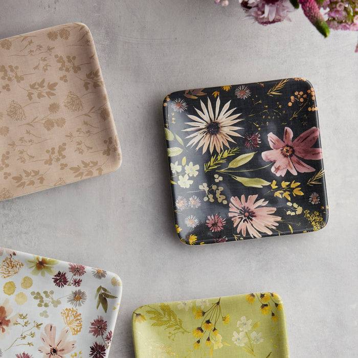 Wildflower Ceramic Appetizer Plate – 6” Floral Canapé Plate (Sold Individually)