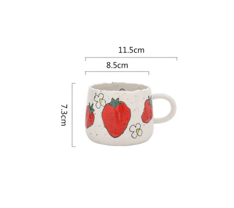 Homerely - Ceramic Fruit Printed Mugs | Coffee Cups | Drinkware: Strawberry