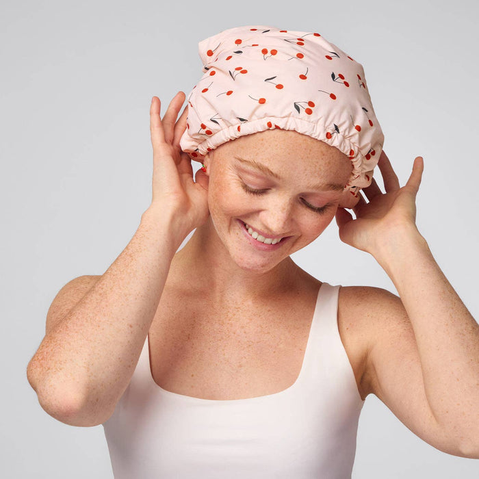 Kitsch Satin-Lined Flexi Shower Cap – Adjustable Waterproof Hair Cap, Frizz Protection, Oversized Fit for All Hair Types