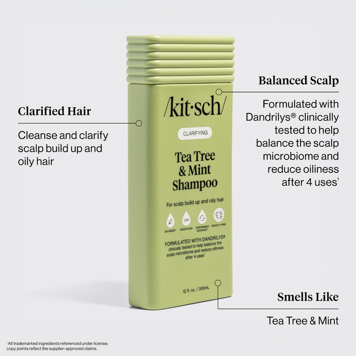 Kitsch Tea Tree & Mint Clarifying Shampoo | Scalp Reset for Oily Hair & Buildup