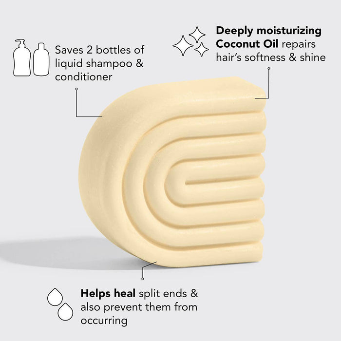 Coconut Conditioner Bar – Deep Hydration Solid Conditioner with Tropical Moisture & Plant-Based Oils (Vegan, Plastic-Free, Long-Lasting)