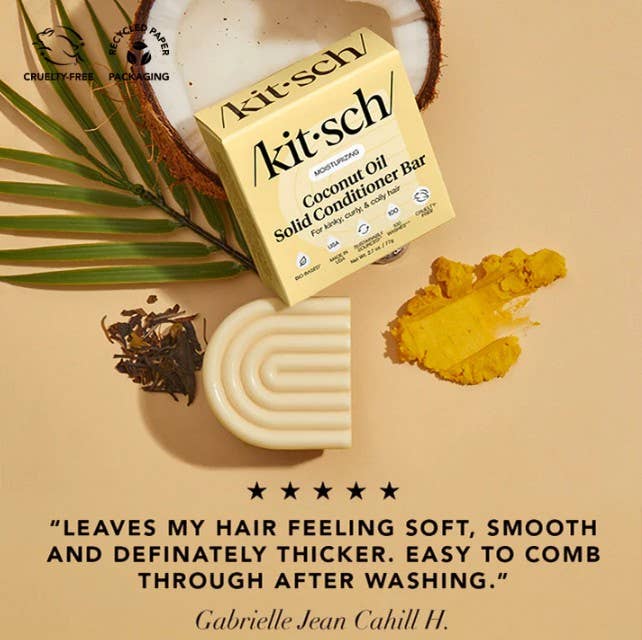 Coconut Conditioner Bar – Deep Hydration Solid Conditioner with Tropical Moisture & Plant-Based Oils (Vegan, Plastic-Free, Long-Lasting)