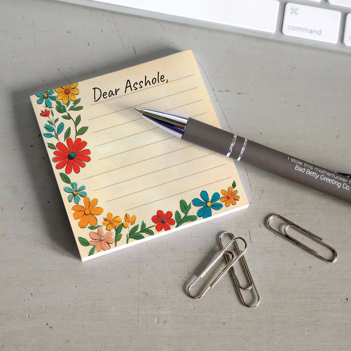 Bad Betty Greeting Co. - Dear Asshole - Funny Sarcastic Sticky Note Pad