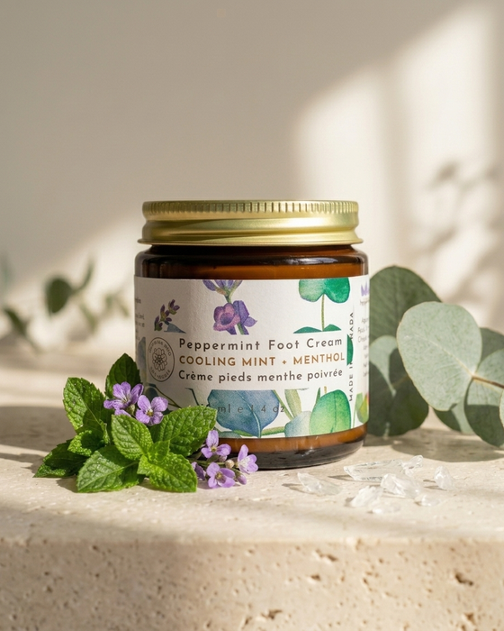 Blooming Wild Botanicals - Cooling Peppermint Foot Cream: Full Sized Jar 3.75 oz