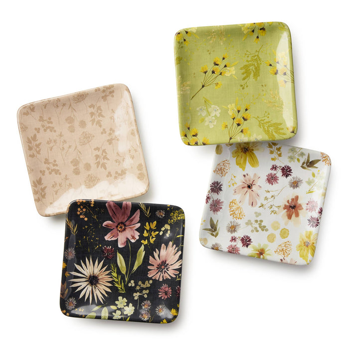 Wildflower Ceramic Appetizer Plate – 6” Floral Canapé Plate (Sold Individually)