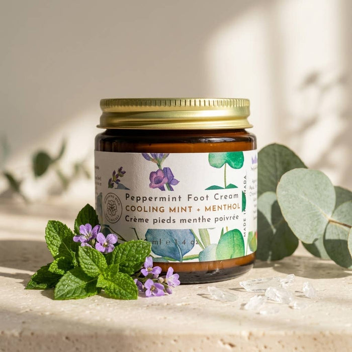 Blooming Wild Botanicals - Cooling Peppermint Foot Cream: Full Sized Jar 3.75 oz