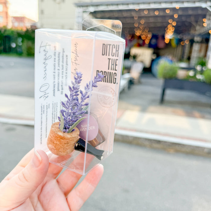 Vroom Blooms - Lavender Flower Vent Clip Car Air Freshener (Reusable): *Cabana Sandalwood*