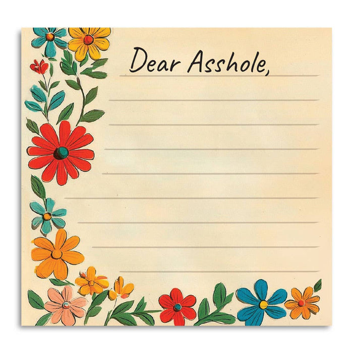 Bad Betty Greeting Co. - Dear Asshole - Funny Sarcastic Sticky Note Pad