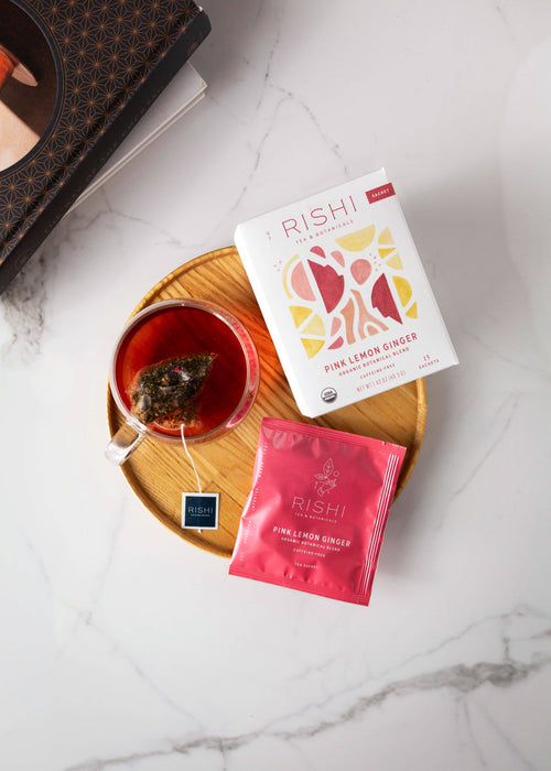 Rishi Tea & Botanicals - Pink Lemon Ginger Organic Herbal Tea Sachets