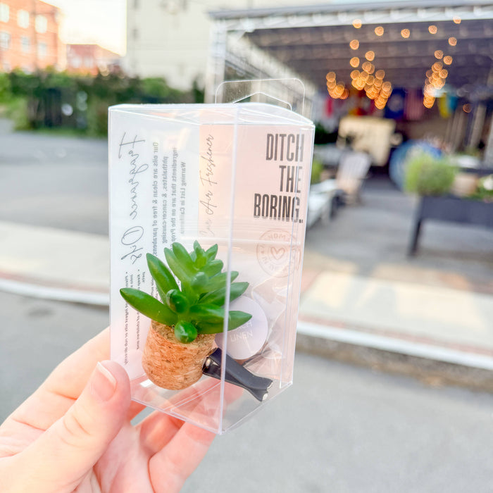 Vroom Blooms - Succulent Plant Vent Clip Air Freshener Diffuser (Reusable: Cashmere Vanilla