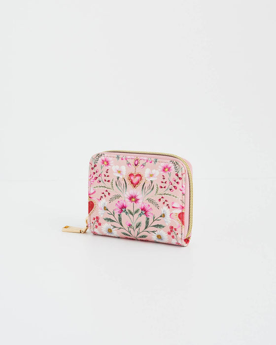 Fable England UK - Floral Heart Pink Purse
