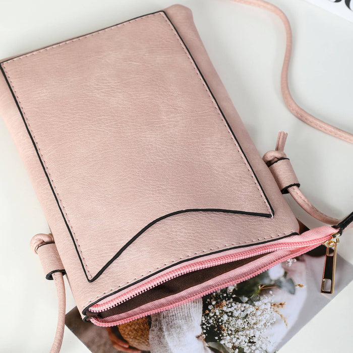 Shine Mark Accessories - Pink - Hibiscus Lacer cut crossbody cellphone bag