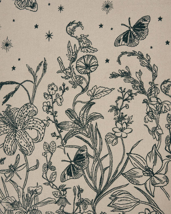 Fable England Midnight Garden Reversible Forest Green Scarf | Butterfly Jacquard
