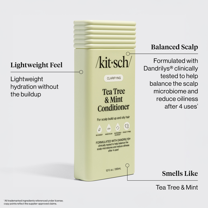 Kitsch Tea Tree & Mint Clarifying Conditioner | Lightweight Hydration for Oily, Buildup-Prone Hair