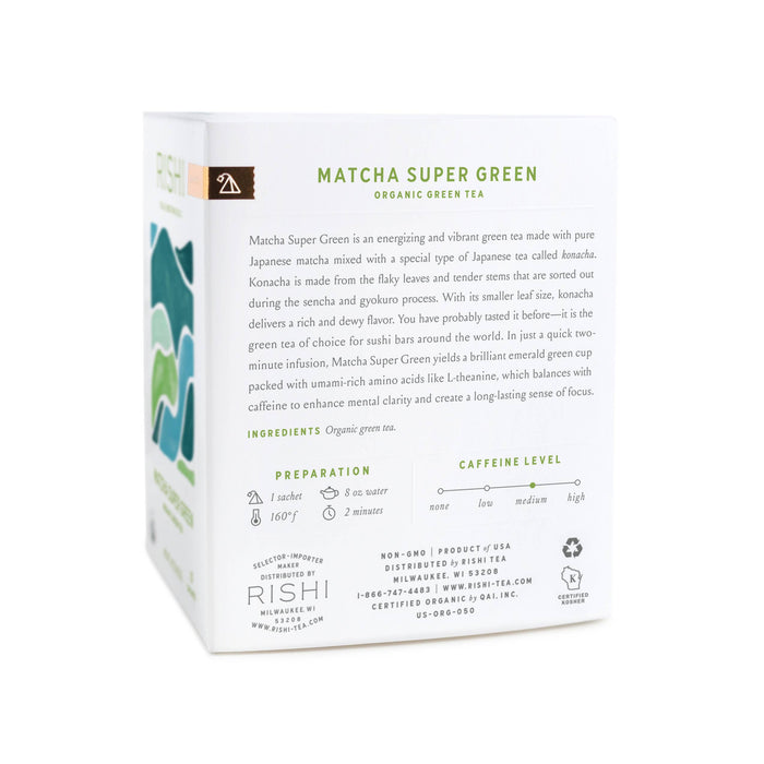 Rishi Tea & Botanicals - Matcha Super Green Organic Green Tea Sachets