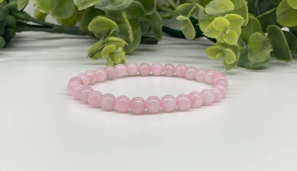 Meraki Gemstones - Rose Quartz Stretchable Bracelet 6mm Beads: Bracelets Only
