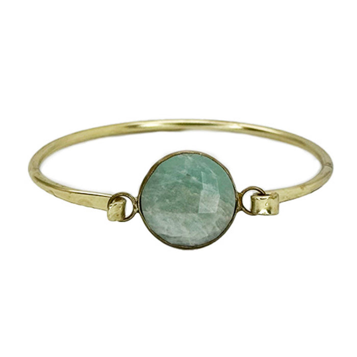 Anju Jewelry -  Gold Plated Bracelet with Semi-Precious Stone - Amazonite