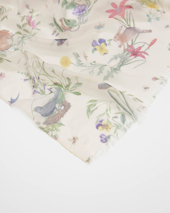 Fable England - FABLE Ivory Running Bunny Lightweight Scarf