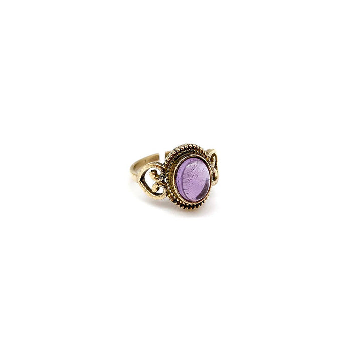 Anju Jewelry - Tanvi Collection Ring - Gold Oval with Amethyst