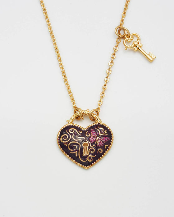 Fable England UK - Eve Heart Lock & Key Necklace