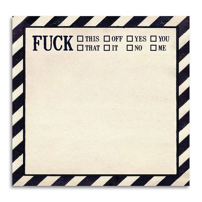 Bad Betty Greeting Co. - Funny Sarcastic Sticky Note Pad - Fuck This, That, Off