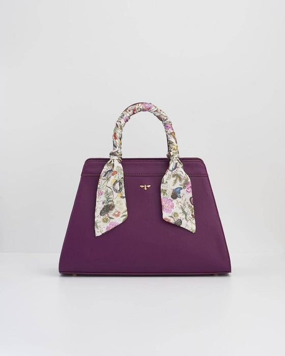 Fable England - FABLE Floral Engravings Large Plum Tote