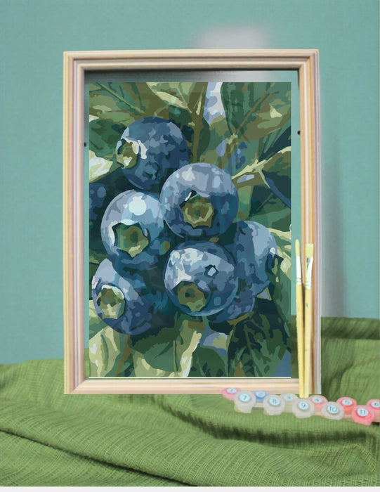 Paint Your Calm – Blueberry Paint by Numbers Kit for Adults | Canadian Artist Nature Design | Mindfulness Reflection Kit with Canvas, 12 Acrylic Paints & 2 Brushes
