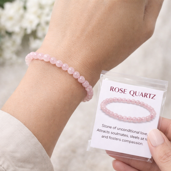 Designs by Deekay Inc. - Rose quartz Bracelet (6mm)