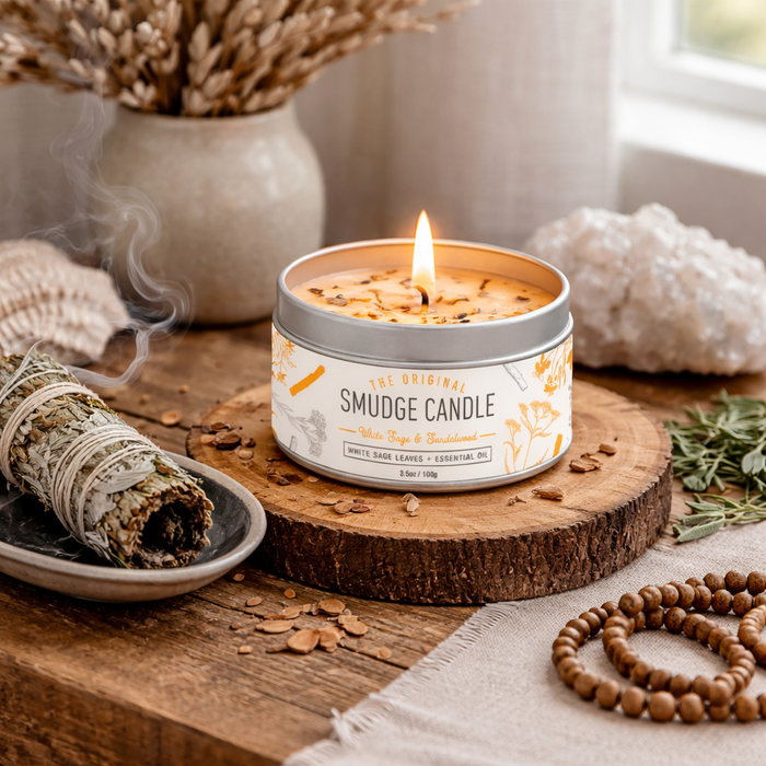 Soul Sticks White Sage & Sandalwood Smudge Candle – 3.5 oz Eco Soy