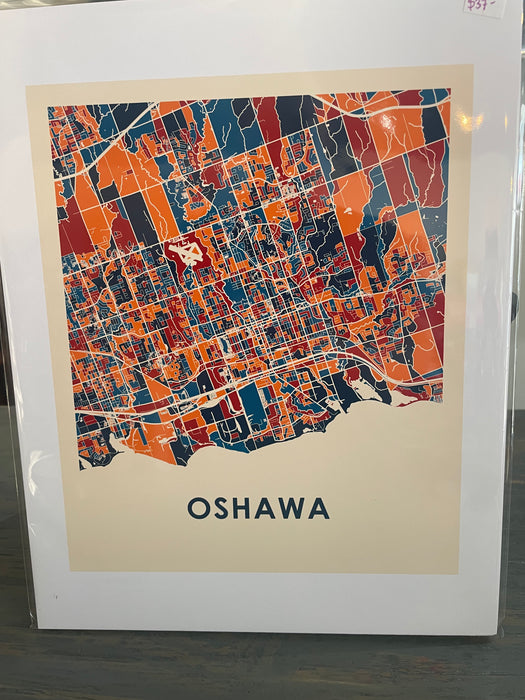 Oshawa Map - Custom 11x14 Print