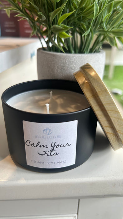 Blue Lotus Candle (6 oz) - Calm Your Tits (Lavender & Peppermint scent)