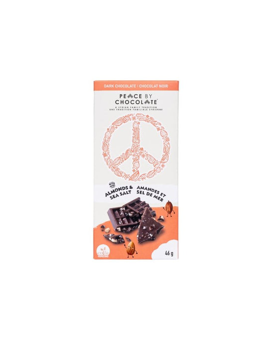 Peace Bar Dark Chocolate with Almonds & Sea Salt By Peace By Chocolate