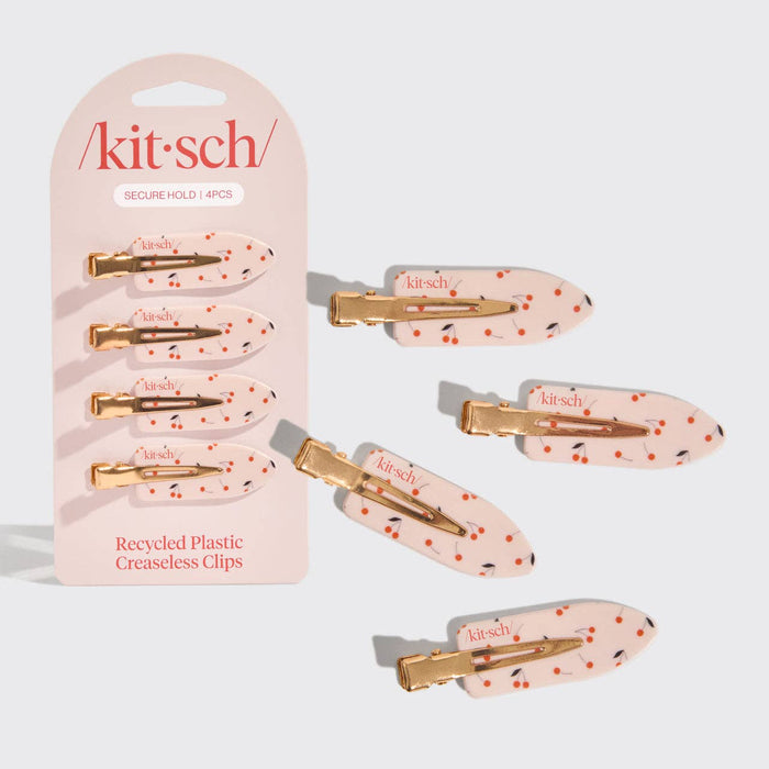 Kitsch Secure Hair Clips – 4-Pack Creaseless Hold in Cherry Print