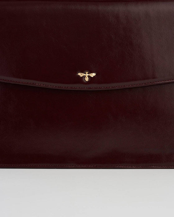 Cherry Red Structured Tote Bag – Medium Top Handle Purse with Shoulder Strap & Organized Interior | Elegant UK Designer Style
