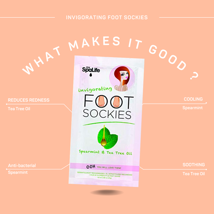 My Spa Life - Extra Moisturizing Spa Foot Masks | Spearmint & Tea Tree Oil
