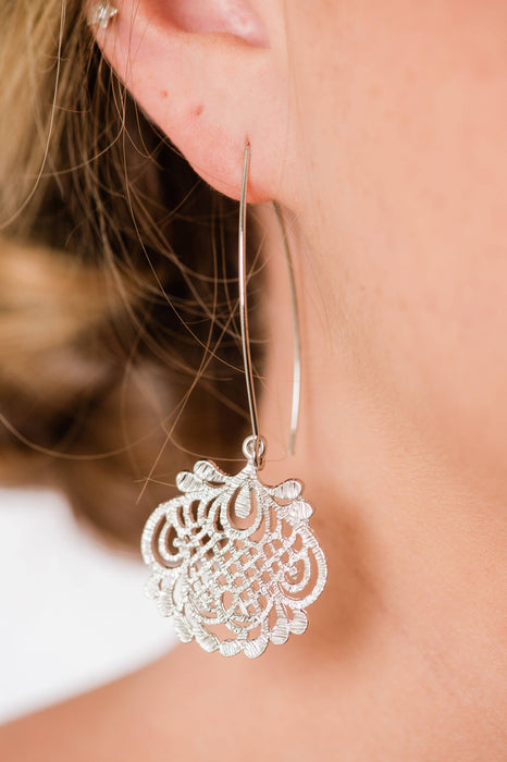 A Pocket of Posies - Hammered Filigree Earrings - Long and Short Styles: Gold / Short Style