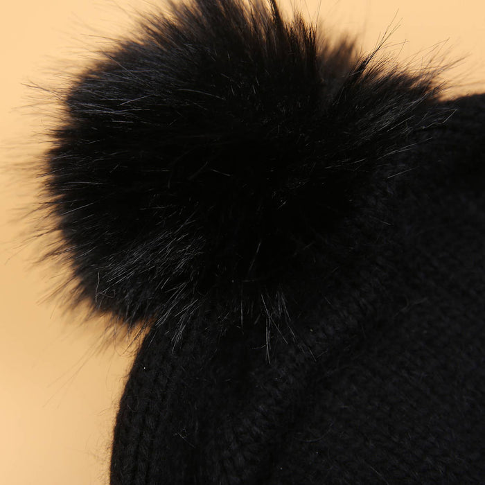 PEACH ACCESSORIES - Crystals Flowers Pompom Hat SD116: Silver