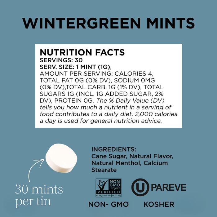 Wintergreen Simply Mints – Naturally Flavored Breath Mints | No Aspartame