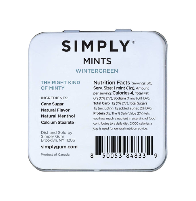 Wintergreen Simply Mints – Naturally Flavored Breath Mints | No Aspartame