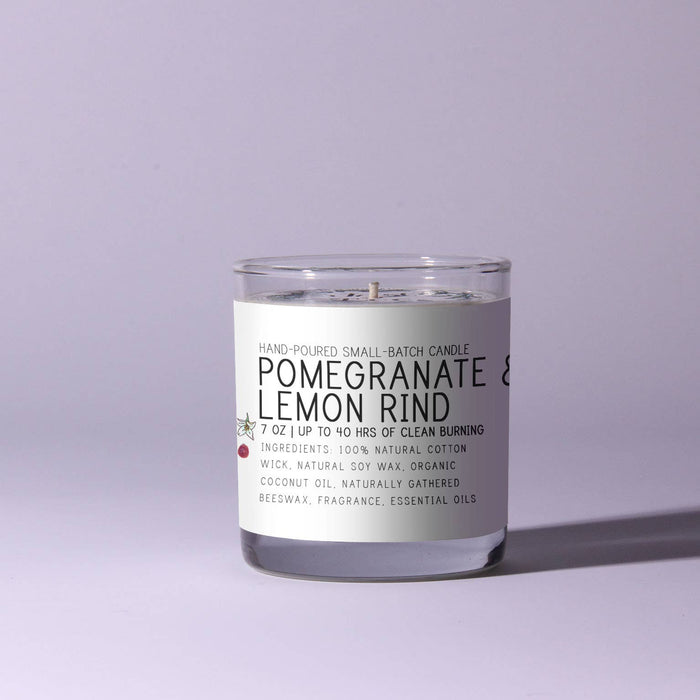 Just Bee - Pomegranate & Lemon Rind - Just Bee Candles: 7 oz (up to 40 hrs of clean burning)