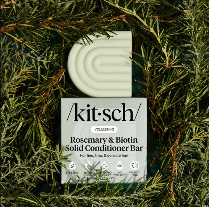 Kitsch Rosemary & Biotin Solid Conditioner Bar – Volumizing Conditioner for Fine, Thin & Limp Hair | Zero Waste, Eco-Friendly, Detangling, 100 Washes