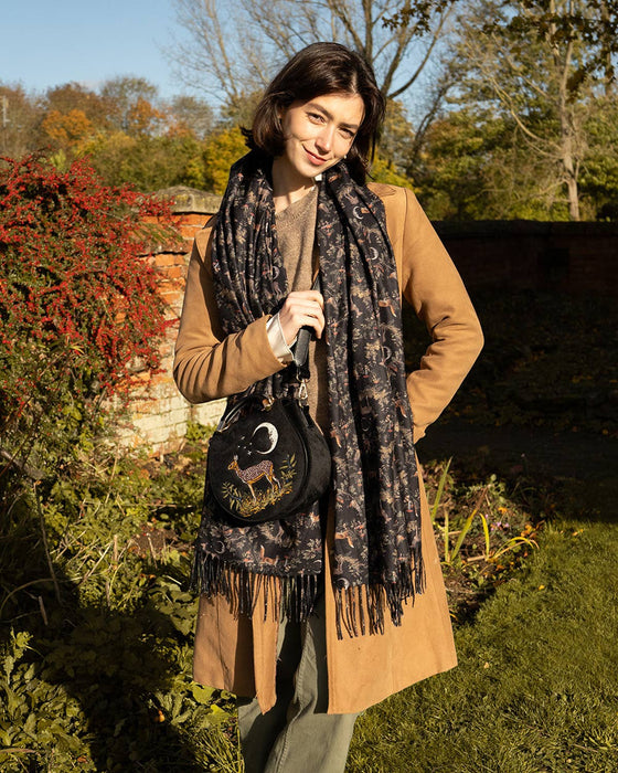 Fable England A Night’s Tale Midnight Woodland Scarf | Soft Winter Scarf