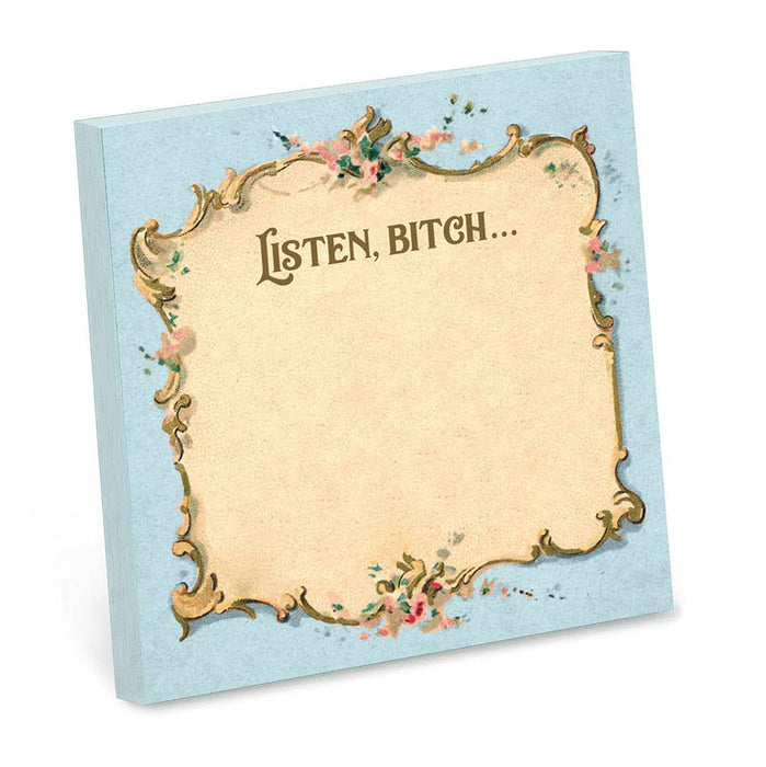 Bad Betty Greeting Co. - Listen Bitch... - Funny Sarcastic Sticky Note Pad